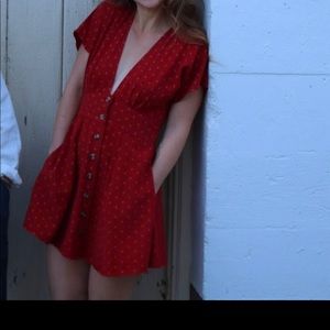 Marine Layer Red Dress XS
